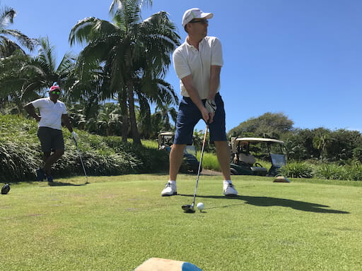 Golfer ready to swing